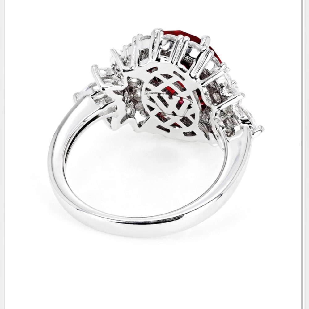 Lab Created Ruby And White Cubic Zirconia Rhodium… - image 4